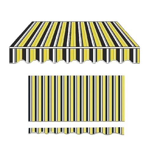 Ausziehbares Markisen-Ersatzgewebe, 4 x 2,4 m, Sonnenschutzdach für Terrasse, Deck und Balkon, strapazierfähig, Gelb (2,5 x 1,5 m) von Generisch