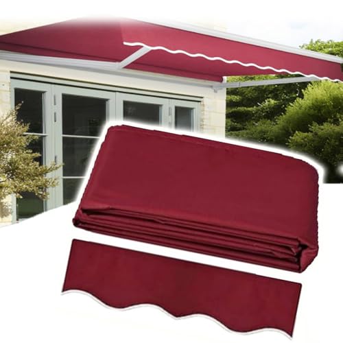 Ausziehbares Markisen-Ersatzgewebe, Sonnenschutz, 3 x 2 m, 3,6 x 2,5 m, 5 x 4 m, 6 x 2 m (Rot, 3 x 2 m), langlebig und wetterbeständig von Generisch