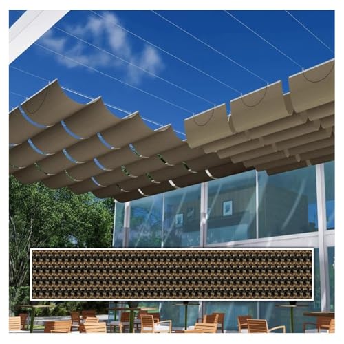 Ausziehbares Pergola-Vordach, Gleitseil, Schattensegel mit Drahtseil zum Aufschieben für den Außenbereich, Terrasse, Terrasse, Hof, Sonnenschutz Ausziehbares Pergola-Vordach, Gleitseil, Schattensegel mit Drahtseil zum Aufschieben für den Außenbereich, Terrasse, Terrasse, Hof, Sonnenschutz von Generisch