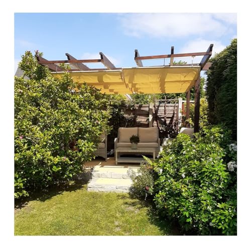 Ausziehbares Terrassendach-Set, wasserdichtes PU-Stoff-Riemenscheibensystem, Pergola, Schattensegel, Ersatzschiebedraht, Markise für Veranda, Hinterhof, Regenschutz Ausziehbares Terrassendach-Set, wasserdichtes PU-Stoff-Riemenscheibensystem, Pergola, Schattensegel, Ersatzschiebedraht, Markise für Veranda, Hinterhof, Regenschutz von Generisch