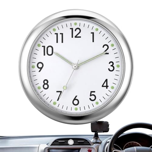 Generisch Auto Armaturenbrettuhr | Analoge Autouhr Leuchtend | Autouhr Zum Aufkleben Auf Dem Armaturenbrett | Kleine Analoge Uhr Mit Doppelseitigem Aufkleber Und Lüftungsclip Für Jedes Auto von Generisch