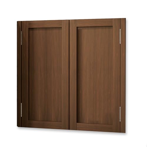 Auto Close Schwingtüren Doppelte Massivholz-Pendeltür Für Bar Küche Bad Und Korridor Cafétüren Trennwand Halbhohe Saloontür W70-150cm H90cm(Braun,W138*H90cm) von Generisch