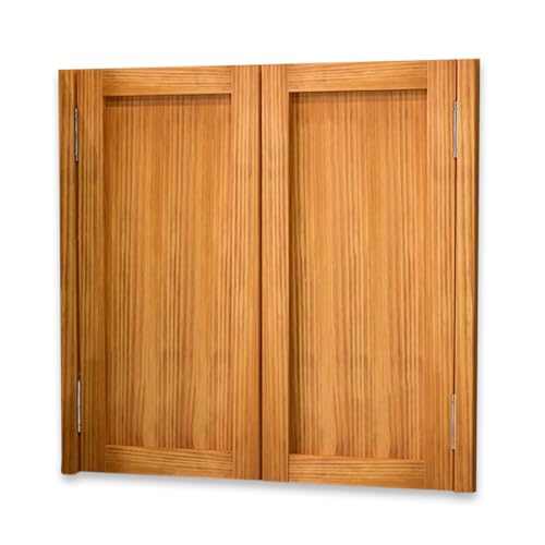 Auto Close Schwingtüren Doppelte Massivholz-Pendeltür Für Bar Küche Bad Und Korridor Cafétüren Trennwand Halbhohe Saloontür W70-150cm H90cm(Yellow-brown,W138*H90cm) von Generisch