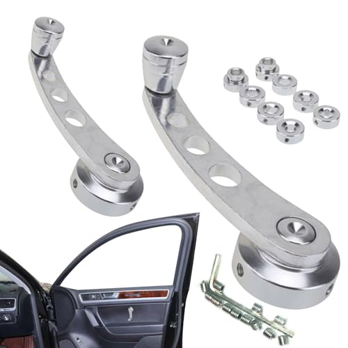 Auto-Fensterkurbel – Vintage-Fenstergriff-Set | Kurbelgriff aus Aluminiumlegierung | seitliche Ersatzkurbeln | Auto-Innengriffe Kurbeln Tür Ersatz-Set mit Muttern und Schrauben von Generisch