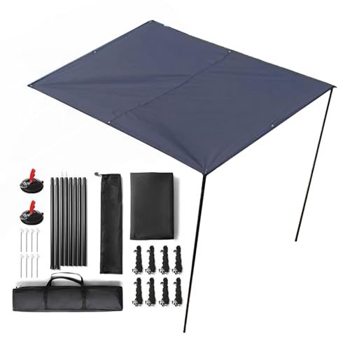 Auto-Markise Camping, SUV-Markise für Camping | Autoüberlandungsmarkise | PU3000mm UV50+ wetterfeste Auto-Seitenmarkise für SUV-Camping und Overlanding (Hardware im Lieferumfang enthalten) von Generisch