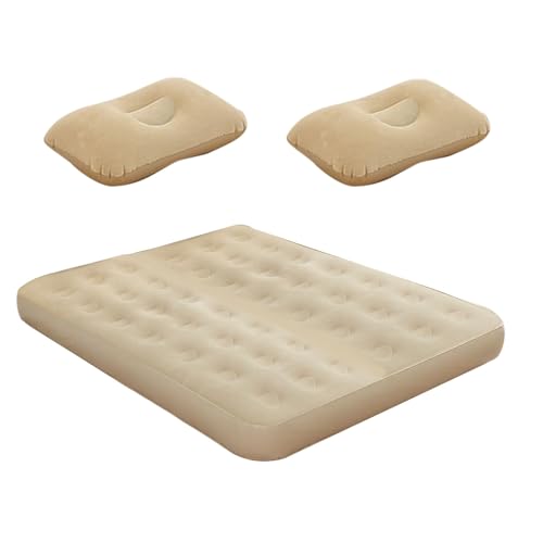 Automatische aufblasbare, Blow-up-Gästebett, Schlafpad mit Pumpe, kompaktes Falten, feuchtigkeitsbeständiges und unterstützend, grau oder beige, für den Gebrauch zu Hause und im Freien von Generisch