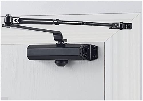 Automatischer Federtürschließer – verstellbarer hydraulischer Puffer leise Geschwindigkeitsregelung, passend für 25–80 kg Türen, Türstopper, Hardware, schwarzes Finish (Größe: M) von Generisch