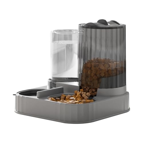 Automatischer Futterautomat | 2 in 1 Große Fütterungsschale - Futterautomat Für Nassfutter Trockenfutter,Für Welpe Kätzchen Tiere Innen Außen Haus Balkon von Generisch