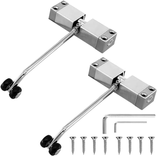 Automatischer Türschließer - Einstellbare Feder Silent Puffer Scharnier, Zinklegierung und Edelstahl, 2 Stück, unsichtbares Anti-Fall-Design von Generisch