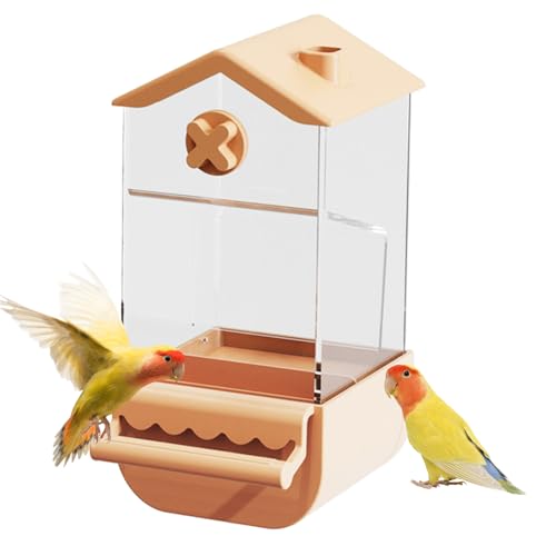 Automatischer Vogelfutterautomat, papageiene Futterautomat Mit Vorratsbehälter, Spritzwassergeschützter Fütterungsbehälter Für Nymphensittiche Und Wellensittiche Mit Futterspender von Generisch