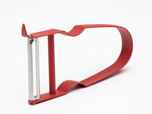 Edelstahl Schäler inkl. 2 extra Klingen! Rutschfeste Oberfläche in ROT, Marke B23 von Generisch