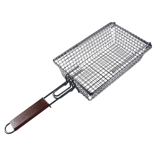 BBQ-Korb, nicht stehende tragbare Camping im Freien BBQ-Rack, Klappgriff Grillkörbe für Fleisch, Steak, Brat Hühnchen, Fisch, Grillzubehör von Generisch