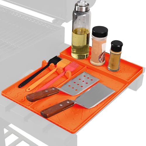 BBQ Matte, Spatel Matte für Outdoor Grill, Silikon Protector Utensils Halter mit Hitzebeständig Rutschfest Werkzeuge Drip Pad Leicht zu Reinigen Grillzubehör Theke Küche BBQ Matte, Spatel Matte für Outdoor Grill, Silikon Protector Utensils Halter mit Hitzebeständig Rutschfest Werkzeuge Drip Pad Leicht zu Reinigen Grillzubehör Theke Küche von Generisch