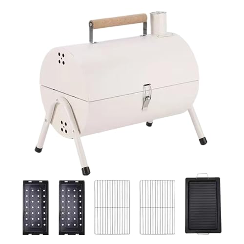 BBQ Tragbar Grill Den Außenbereich, 42×27.5×37.5cm Tragbarer Grill, Campinggrill, Gleichmäßige Hitzeverteilung, Große Doppelseitige Grillfläche, Belüftungsdesign, Abnehmbar Und Leicht Zu Reinigen von Generisch