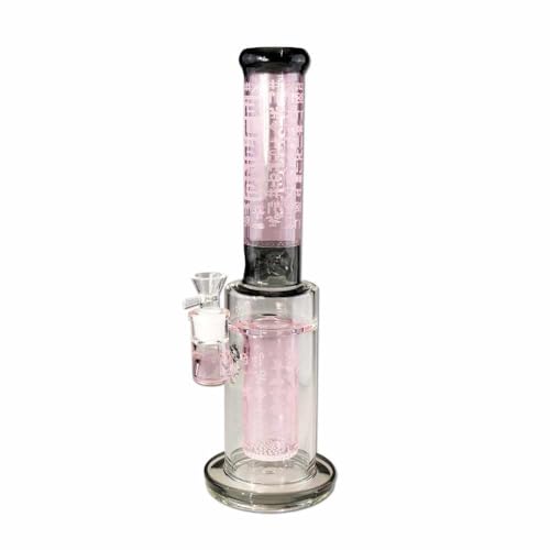BLAZE GLASS "Pharaonin" Zylinder-Eis-Bong 18,8mm H:40cm ES: 5mm + Sticker (ROSA) von Generisch