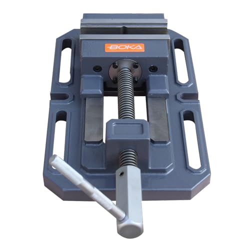 BOKA TSL-140, Bohrschraubstock, Bohrmaschinenschraubstock, 140mm flacher Bohrmaschinen-Schraubstock für Metall Fräsen Maschinenschraubstock mit Prismenbacke von Generisch