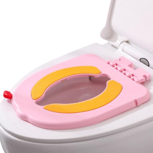 Baby WC-Sitz,Tragbarer Toilettensitz Mit Griffen Für Kleinkinder - Faltbarer Töpfchen Anbausitz Für Reisen Picknick Ausflug von Generisch