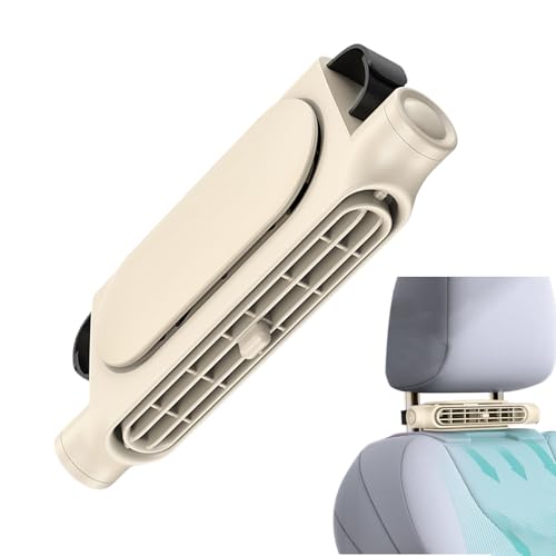 Backseat Fan - Headrest Fan For Backseat | Car Seat Fan Angle Adjustable | 3-Speed Adjustable Cooling Devices | 3000mAh Rechargeable For Truck Camping Van RV Long Drive von Generisch