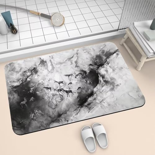 Badematte Rutschfest Absorbierende Badezimmerteppich Badteppich 70x120cm Badvorleger Duschvorleger Schnell Trocknend Waschbare Teppiche Schmutzfangmatte Schnelltrocknende Teppich Anthracite 2-706 von Generisch