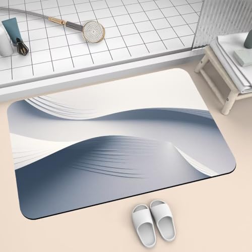 Badematte Rutschfest Super Absorbierende Badezimmerteppich, Badteppich 40x60cm Dünn Badvorleger Duschvorleger Schnell Trocknend, Waschbare Teppiche Schmutzfangmatte Schnelltrocknende Teppich Art 2-721 von Generisch