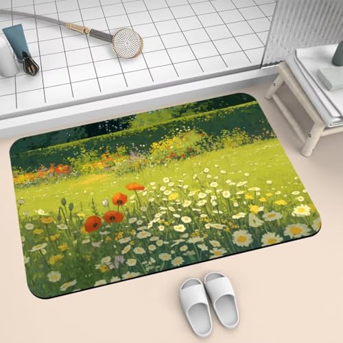 Badematte Rutschfest Super Absorbierende Badezimmerteppich Badteppich 100x160cm Badvorleger Duschvorleger Schnell Trocknend, Waschbare Teppiche Schmutzfangmatte Schnelltrocknende Teppich Spring 2-127 Badematte Rutschfest Super Absorbierende Badezimmerteppich Badteppich 100x160cm Badvorleger Duschvorleger Schnell Trocknend, Waschbare Teppiche Schmutzfangmatte Schnelltrocknende Teppich Spring 2-127 von Generisch