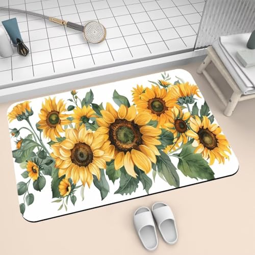 Badematte Rutschfest Super Absorbierende Badezimmerteppich Badteppich 120x170cm Badvorleger Duschvorleger Schnell Trocknend, Waschbare Teppiche Schmutzfangmatte Schnelltrocknende Teppich Plant 2-187 von Generisch