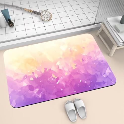 Badematte Rutschfest Super Absorbierende Badezimmerteppich Badteppich 120x170cm Badvorleger Duschvorleger Schnell Trocknend, Waschbare Teppiche Schmutzfangmatte Schnelltrocknende Teppich Purple 2-181 von Generisch