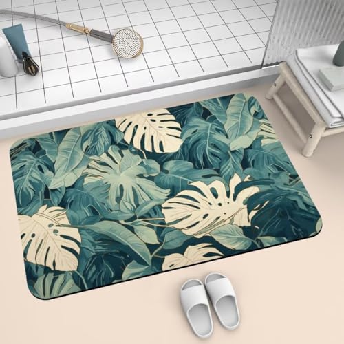Badematte Rutschfest Super Absorbierende Badezimmerteppich Badteppich 120x170cm Badvorleger Duschvorleger Schnell Trocknend, Waschbare Teppiche Schmutzfangmatte Schnelltrocknende Teppich Tropisch 2-46 von Generisch
