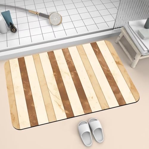 Badematte Rutschfest Super Absorbierende Badezimmerteppich Badteppich 140x200cm Badvorleger Duschvorleger Schnell Trocknend, Waschbare Teppiche Schmutzfangmatte Schnelltrocknende Teppich Beige 2-769 von Generisch