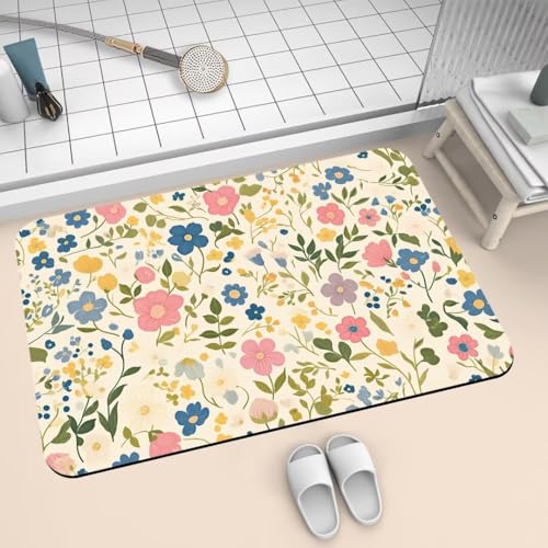 Badematte Rutschfest Super Absorbierende Badezimmerteppich Badteppich 140x200cm Badvorleger Duschvorleger Schnell Trocknend, Waschbare Teppiche Schmutzfangmatte Schnelltrocknende Teppich Spring 2-130 Badematte Rutschfest Super Absorbierende Badezimmerteppich Badteppich 140x200cm Badvorleger Duschvorleger Schnell Trocknend, Waschbare Teppiche Schmutzfangmatte Schnelltrocknende Teppich Spring 2-130 von Generisch