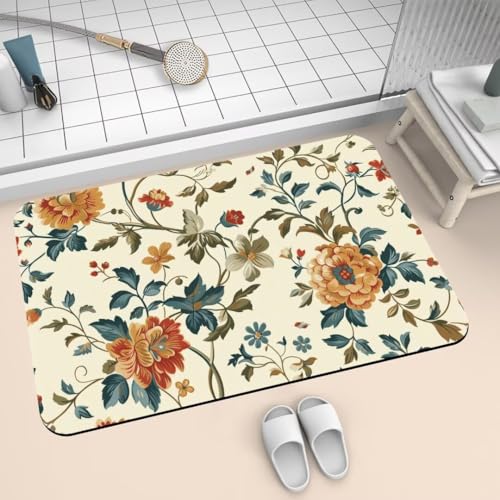 Badematte Rutschfest Super Absorbierende Badezimmerteppich Badteppich 140x200cm Badvorleger Duschvorleger Schnell Trocknend, Waschbare Teppiche Schmutzfangmatte Schnelltrocknende Teppich Vintage 2-325 Badematte Rutschfest Super Absorbierende Badezimmerteppich Badteppich 140x200cm Badvorleger Duschvorleger Schnell Trocknend, Waschbare Teppiche Schmutzfangmatte Schnelltrocknende Teppich Vintage 2-325 von Generisch
