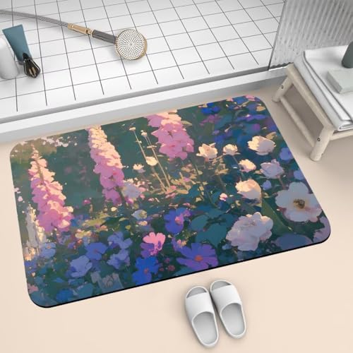 Badematte Rutschfest Super Absorbierende Badezimmerteppich Badteppich 160x230cm Badvorleger Duschvorleger Schnell Trocknend, Waschbare Teppiche Schmutzfangmatte Schnelltrocknende Teppich Spring 2-292 von Generisch