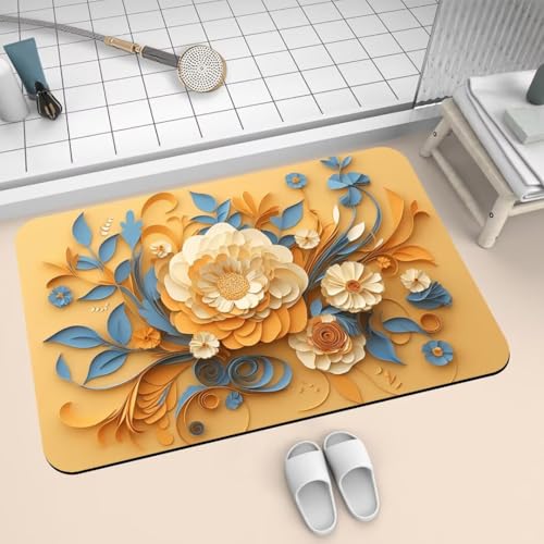 Badematte Rutschfest Super Absorbierende Badezimmerteppich Badteppich 160x230cm Badvorleger Duschvorleger Schnell Trocknend, Waschbare Teppiche Schmutzfangmatte Schnelltrocknende Teppich Taupe 2-205 von Generisch
