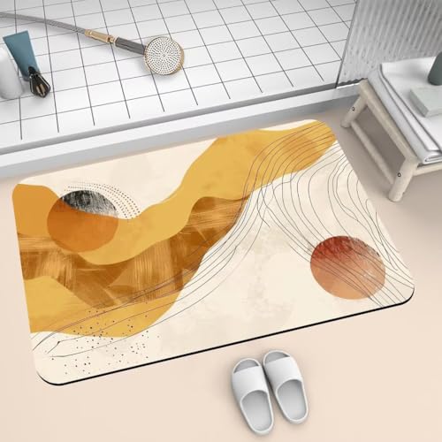 Badematte Rutschfest Super Absorbierende Badezimmerteppich Badteppich 160x230cm Badvorleger Duschvorleger Schnell Trocknend Waschbare Teppiche Schmutzfangmatte Schnelltrocknende Teppich Abstract 2-682 von Generisch