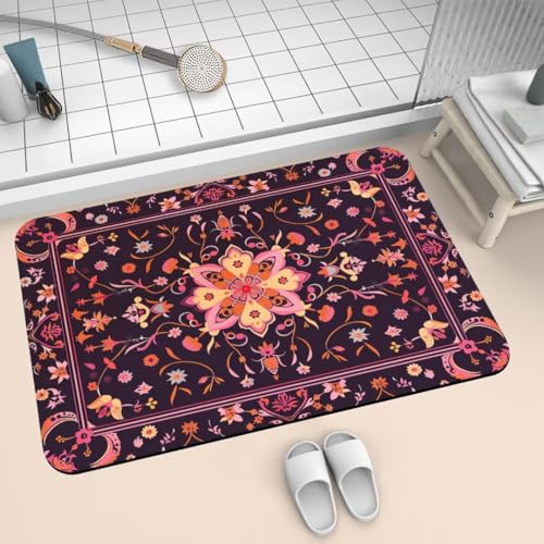 Badematte Rutschfest Super Absorbierende Badezimmerteppich Badteppich 40x60cm Badvorleger Duschvorleger Schnell Trocknend, Waschbare Teppiche Schmutzfangmatte Schnelltrocknende Teppich Beauty 2-742 von Generisch