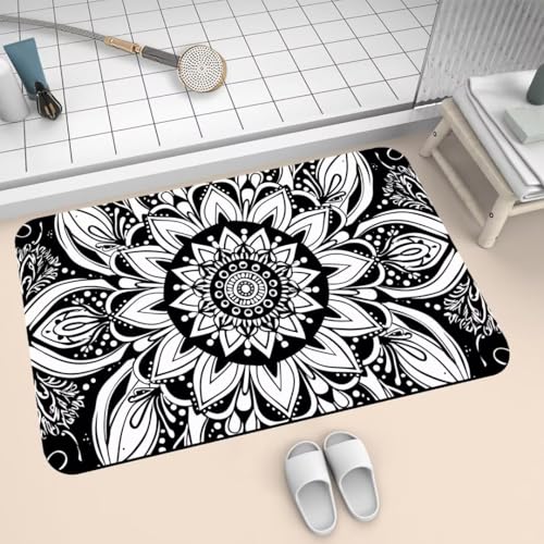 Badematte Rutschfest Super Absorbierende Badezimmerteppich Badteppich 40x60cm Badvorleger Duschvorleger Schnell Trocknend, Waschbare Teppiche Schmutzfangmatte Schnelltrocknende Teppich Charcoal 2-751 von Generisch