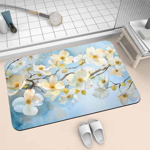 Badematte Rutschfest Super Absorbierende Badezimmerteppich Badteppich 40x60cm Dünn Badvorleger Duschvorleger Schnell Trocknend, Waschbare Teppiche Schmutzfangmatte Schnelltrocknende Teppich Chic 2-631 von Generisch