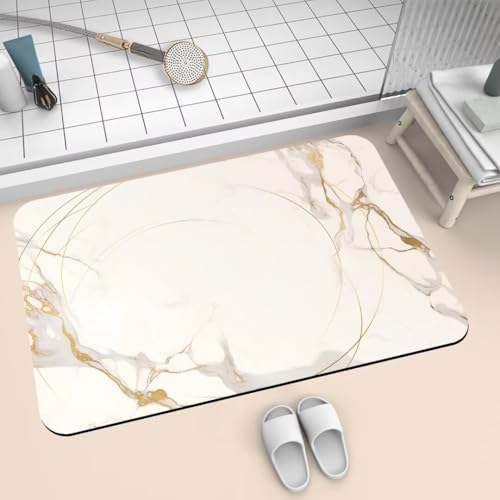 Badematte Rutschfest Super Absorbierende Badezimmerteppich Badteppich 60x90cm Badvorleger Duschvorleger Schnell Trocknend, Waschbare Teppiche Schmutzfangmatte Schnelltrocknende Teppich Round 2-322 von Generisch