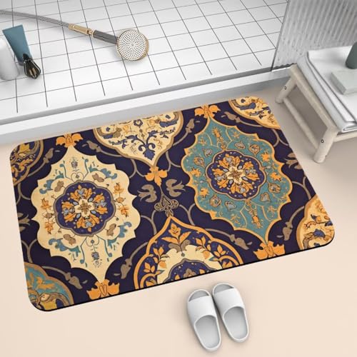 Badematte Rutschfest Super Absorbierende Badezimmerteppich Badteppich 70x120cm Badvorleger Duschvorleger Schnell Trocknend, Waschbare Teppiche Schmutzfangmatte Schnelltrocknende Teppich Arts 2-679 von Generisch