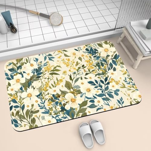 Badematte Rutschfest Super Absorbierende Badezimmerteppich Badteppich 70x120cm Badvorleger Duschvorleger Schnell Trocknend, Waschbare Teppiche Schmutzfangmatte Schnelltrocknende Teppich Beauty 2-793 von Generisch