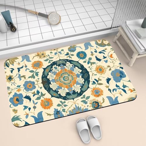 Badematte Rutschfest Super Absorbierende Badezimmerteppich Badteppich 70x120cm Badvorleger Duschvorleger Schnell Trocknend, Waschbare Teppiche Schmutzfangmatte Schnelltrocknende Teppich Decor 2-616 von Generisch