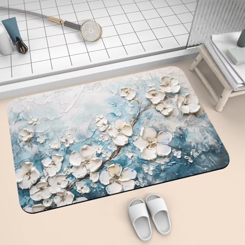 Badematte Rutschfest Super Absorbierende Badezimmerteppich Badteppich 70x120cm Badvorleger Duschvorleger Schnell Trocknend, Waschbare Teppiche Schmutzfangmatte Schnelltrocknende Teppich Fantasy 2-730 von Generisch