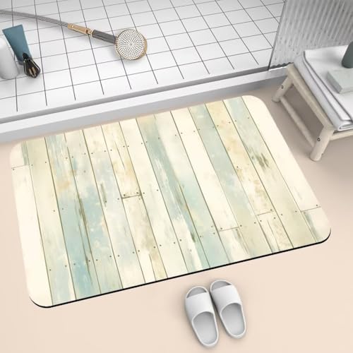 Badematte Rutschfest Super Absorbierende Badezimmerteppich Badteppich 70x120cm Badvorleger Duschvorleger Schnell Trocknend, Waschbare Teppiche Schmutzfangmatte Schnelltrocknende Teppich Wood 2-373 von Generisch
