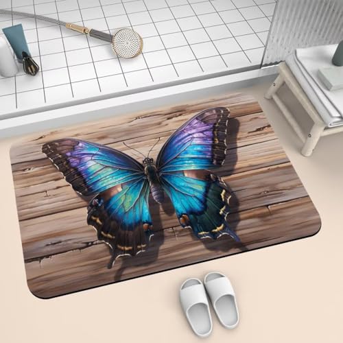 Badematte Rutschfest Super Absorbierende Badezimmerteppich Badteppich 70x120cm Badvorleger Duschvorleger Schnell Trocknend Waschbare Teppiche Schmutzfangmatte Schnelltrocknende Teppich Butterfly 2-652 Badematte Rutschfest Super Absorbierende Badezimmerteppich Badteppich 70x120cm Badvorleger Duschvorleger Schnell Trocknend Waschbare Teppiche Schmutzfangmatte Schnelltrocknende Teppich Butterfly 2-652 von Generisch
