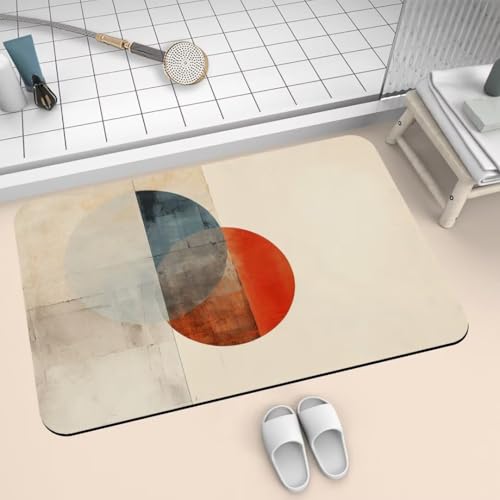Badematte Rutschfest Super Absorbierende Badezimmerteppich Badteppich 80x140cm Badvorleger Duschvorleger Schnell Trocknend, Waschbare Teppiche Schmutzfangmatte Schnelltrocknende Teppich Craft 2-691 von Generisch