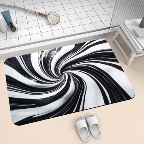 Badematte Rutschfest Super Absorbierende Badezimmerteppich Badteppich 90x150cm Badvorleger Duschvorleger Schnell Trocknend, Waschbare Teppiche Schmutzfangmatte Schnelltrocknende Teppich Abstract 2-625 von Generisch