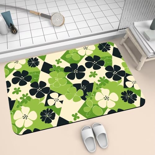 Badematte Rutschfest Super Absorbierende Badezimmerteppich Badteppich 90x150cm Badvorleger Duschvorleger Schnell Trocknend, Waschbare Teppiche Schmutzfangmatte Schnelltrocknende Teppich Black 2-574 von Generisch