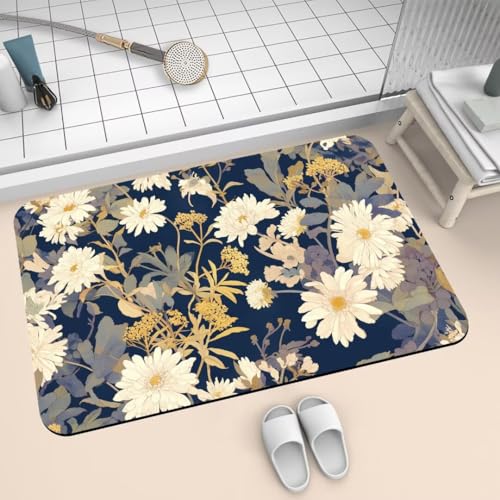 Badematte Rutschfest Super Absorbierende Badezimmerteppich Badteppich 90x150cm Badvorleger Duschvorleger Schnell Trocknend, Waschbare Teppiche Schmutzfangmatte Schnelltrocknende Teppich Chic 2-790 von Generisch
