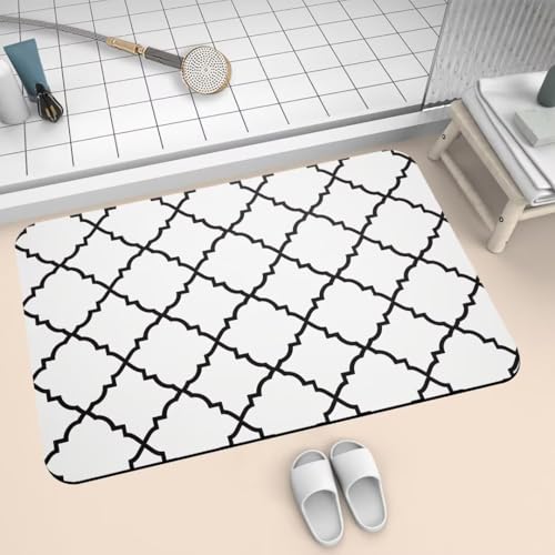 Badematte Rutschfest Super Absorbierende Badezimmerteppich Badteppich 90x150cm Badvorleger Duschvorleger Schnell Trocknend, Waschbare Teppiche Schmutzfangmatte Schnelltrocknende Teppich Square 2-466 Badematte Rutschfest Super Absorbierende Badezimmerteppich Badteppich 90x150cm Badvorleger Duschvorleger Schnell Trocknend, Waschbare Teppiche Schmutzfangmatte Schnelltrocknende Teppich Square 2-466 von Generisch