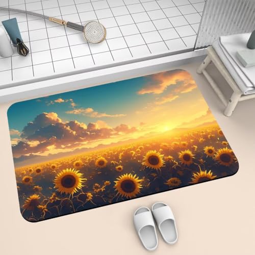 Badematte Rutschfest Super Absorbierende Badezimmerteppich Badteppich 90x150cm Badvorleger Duschvorleger Schnell Trocknend Waschbare Teppiche Schmutzfangmatte Schnelltrocknende Teppich Sunflower 2-349 Badematte Rutschfest Super Absorbierende Badezimmerteppich Badteppich 90x150cm Badvorleger Duschvorleger Schnell Trocknend Waschbare Teppiche Schmutzfangmatte Schnelltrocknende Teppich Sunflower 2-349 von Generisch